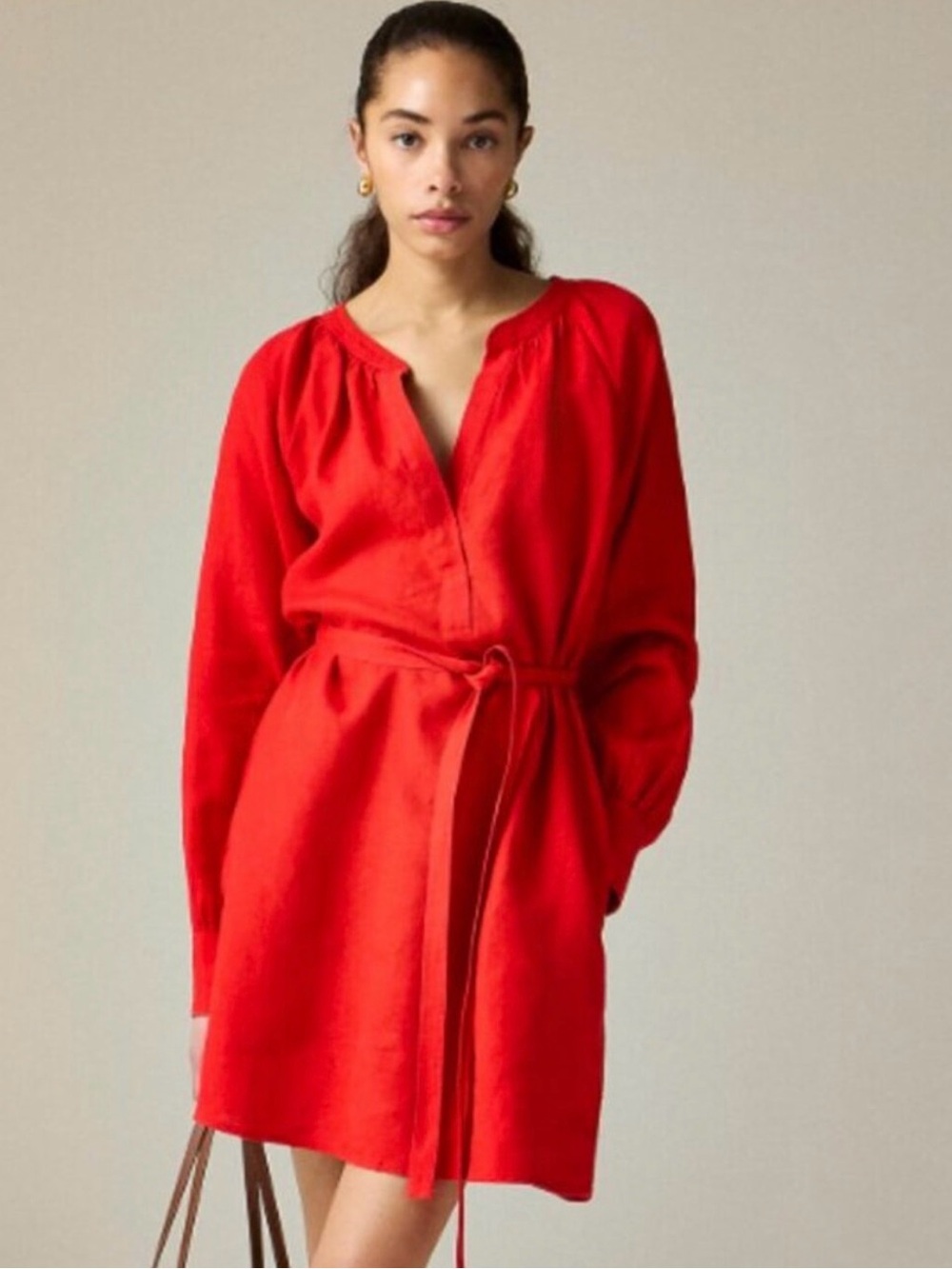 J.Crew Red Linen Cabana Mini Dress NWOT